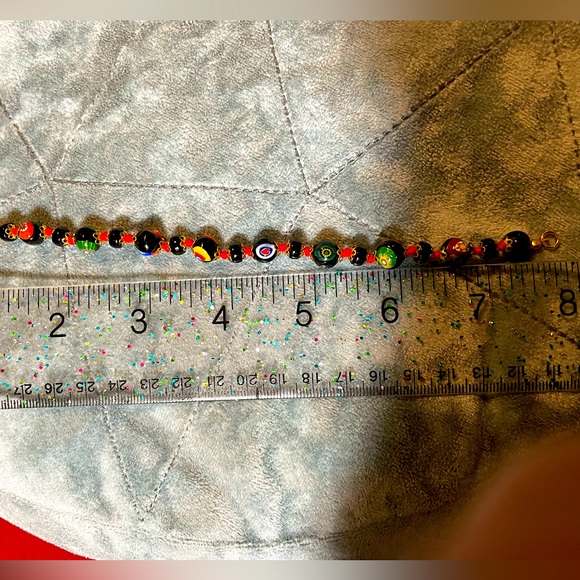 Vintage Italian Millefiori Murano Blown Glass Bead Hand Knotted Bracelet - Picture 5 of 6